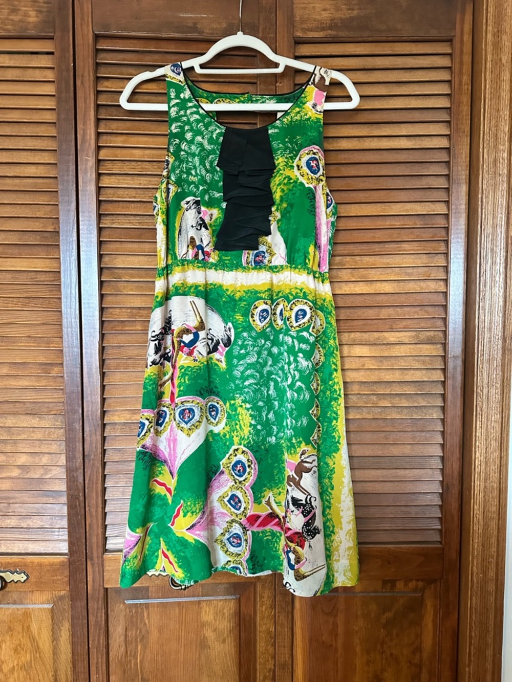 Anthropologie Moulinette Soeurs carousel and horse silk dress size 6 - Picture 3 of 11